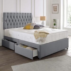 FABRIC DIVAN BED WITH STORAGE DRAWERS